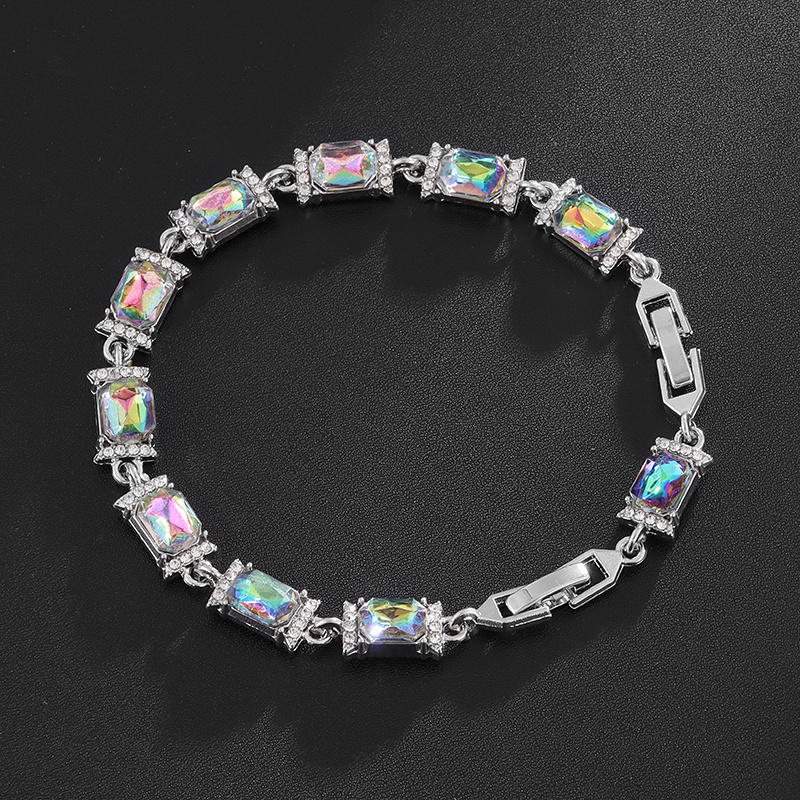 Hip Hop Square Synthetic Cubic Zirconia Tennis Bracelet